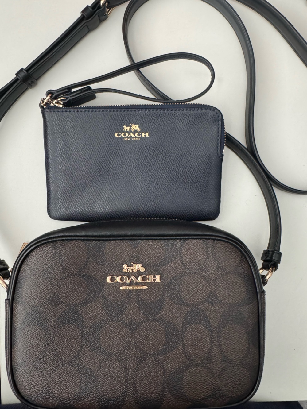 Coach Jamie Camera Bag & Coach Navy Blue Wristlet - Bundle